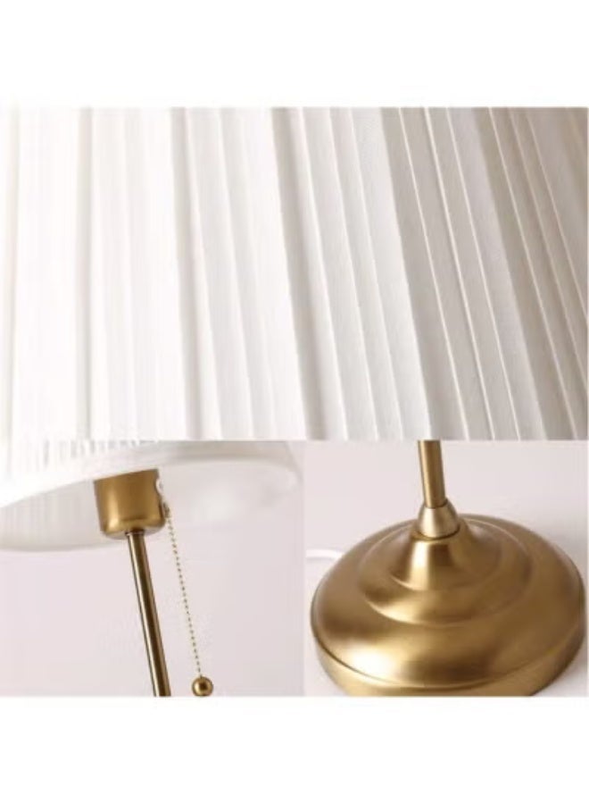 Beauenty Modern Table Lamp for Bedroom, Gold Bedside Lamp, Farmhouse Nightstand Lamp with Pull Chain Switch, 20" Small Table Lamp for Reading, Hotel, Buffet Candlestick - Image 3